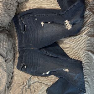 Old Navy Dark Blue Distressed Womens Jeggings - 22 Long